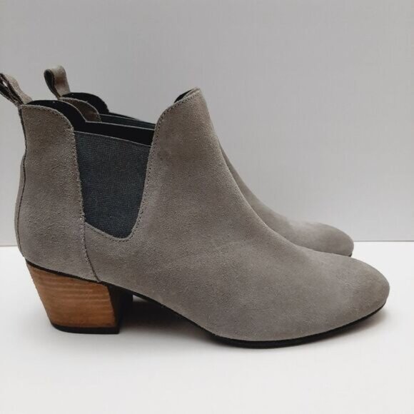 SUPERDRY Yasmin Ankle Boots Genuine Suede Leather Block Heel Grey Sz 9 - Picture 4 of 16
